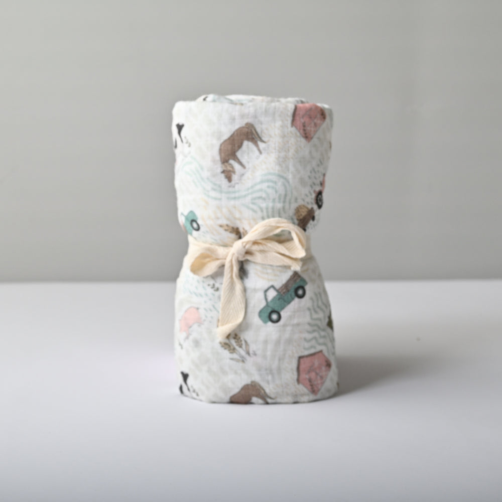 Tiny Orchard Baby Muslin Swaddle - FARM